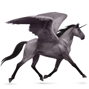 winged riding unicorn dun