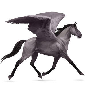 riding pegasus thoroughbred light gray