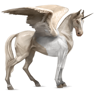 winged riding unicorn marwari cremello tobiano
