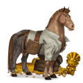 riding horse cremello