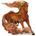 riding horse mustang chestnut