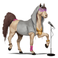 riding horse shagya arabian light gray