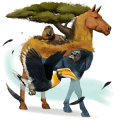 riding horse thoroughbred strawberry roan