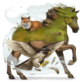 riding pegasus thoroughbred flaxen chestnut 
