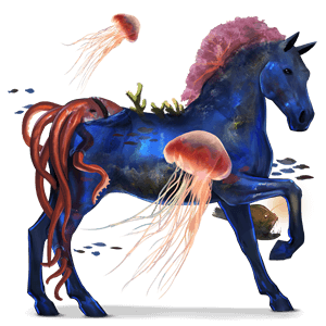 riding unicorn paint horse bay overo