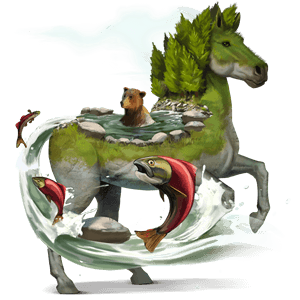 riding unicorn arabian horse light gray